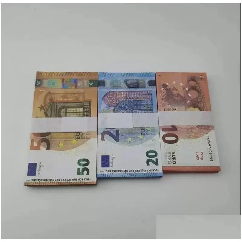 Outros suprimentos de festa festiva Fake Money Banknote 10 20 50 100 200 500 Euros Realistic Toy Bar Props Copiar Moeda Filme Faux-Bille Dhwmi