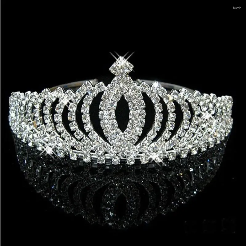 Hair Accessories High-grade Crystal Bride Headdress Clips With Comb Hoop Princess Diamond Crown Headband Headwear