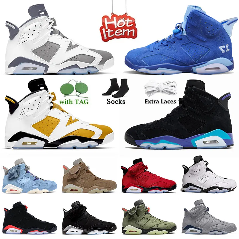 Designer Jumpman 6 Mens Basketball Shoes Aqua Yellow Ochre 6s VI Sneakers Royal Blue Women Brown Kelp Reverse Oreo Georgetown Toro Bravo Men Trainers Sports dhgate