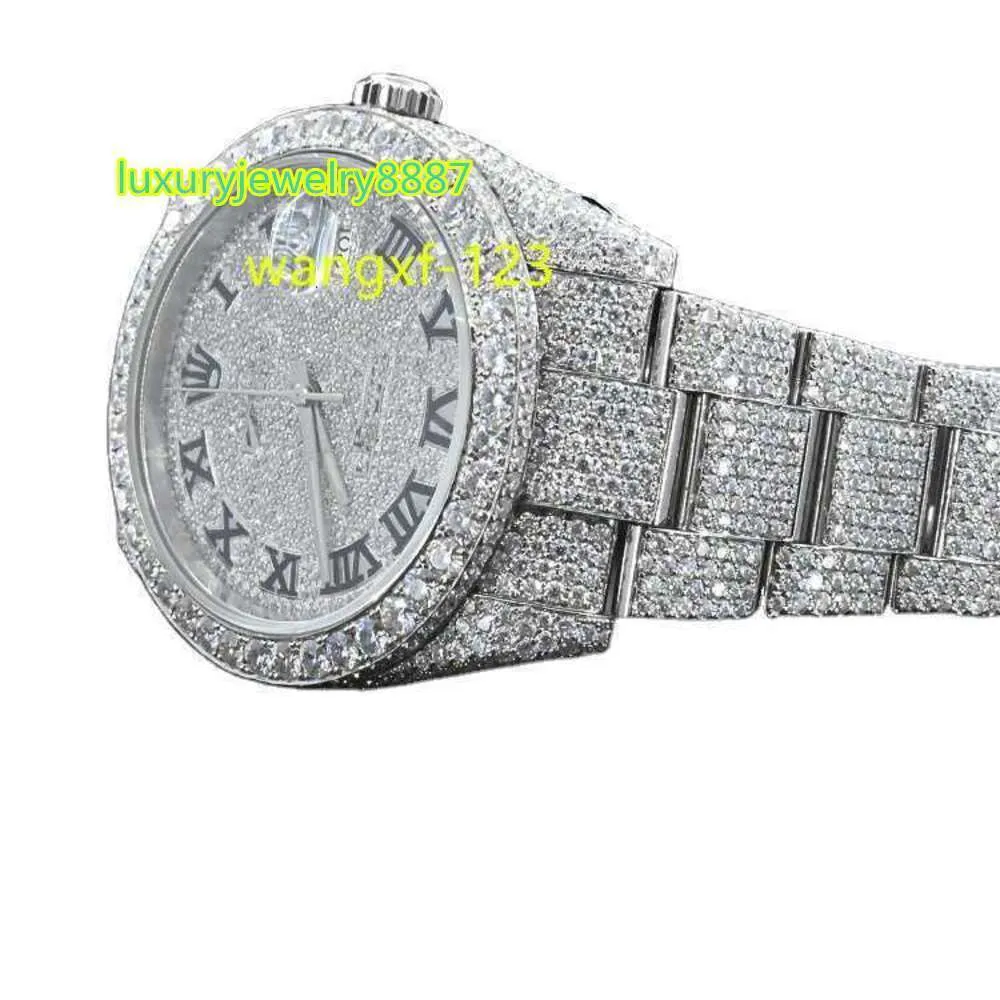 2023 Latt Arrivée VVS Moissanite 30 Carat Diamant Clouté Busins Montre Automatique Unisexe Hip Hop Montre au prix Bt