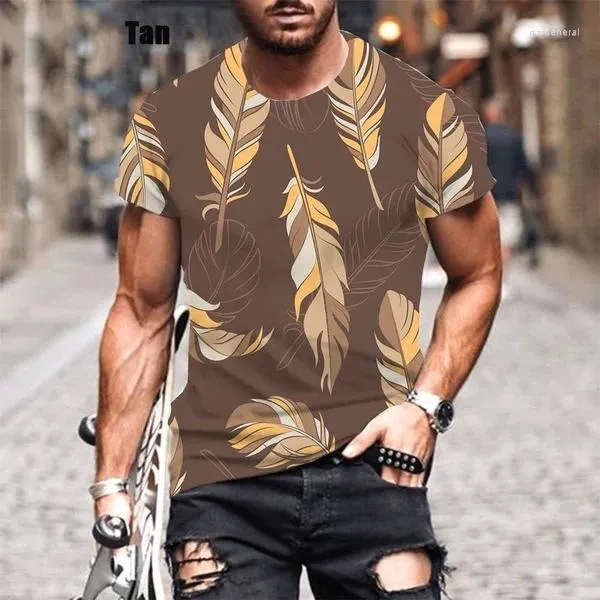 Männer T Shirts 2024 Mode Sommer 3D Feder männer/frauen Hemd Druck Kurzarm Rundhals Tops