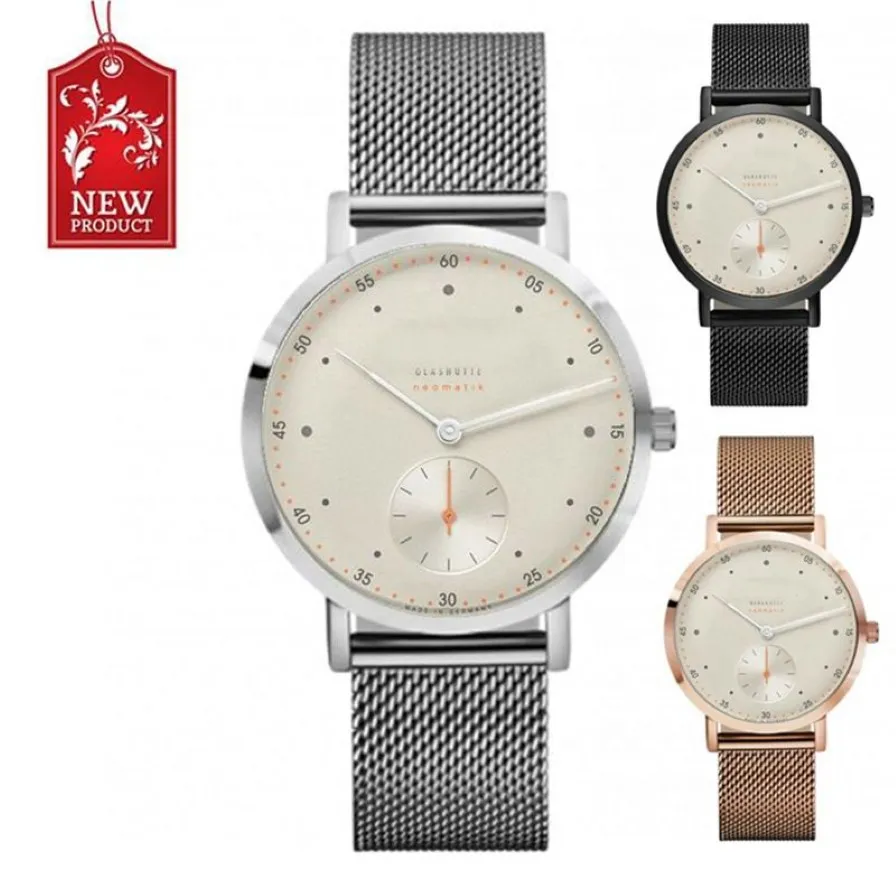 Moda masculina relógios de luxo marca aço inoxidável banda pulseira nomos dial vestido casual relógio de pulso presente do negócio para homens rel283t