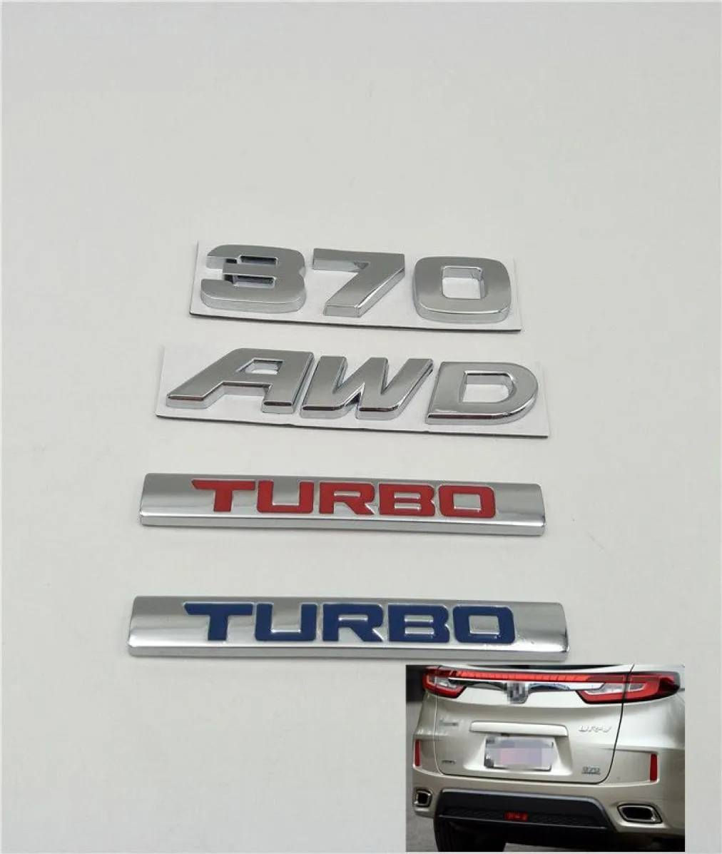 For Honda URV CRV Avancier Crown Accord Civic HRV 370 AWD TURBO Emblem Rear Boot Trunk Tail Logo Car Stickers9766263