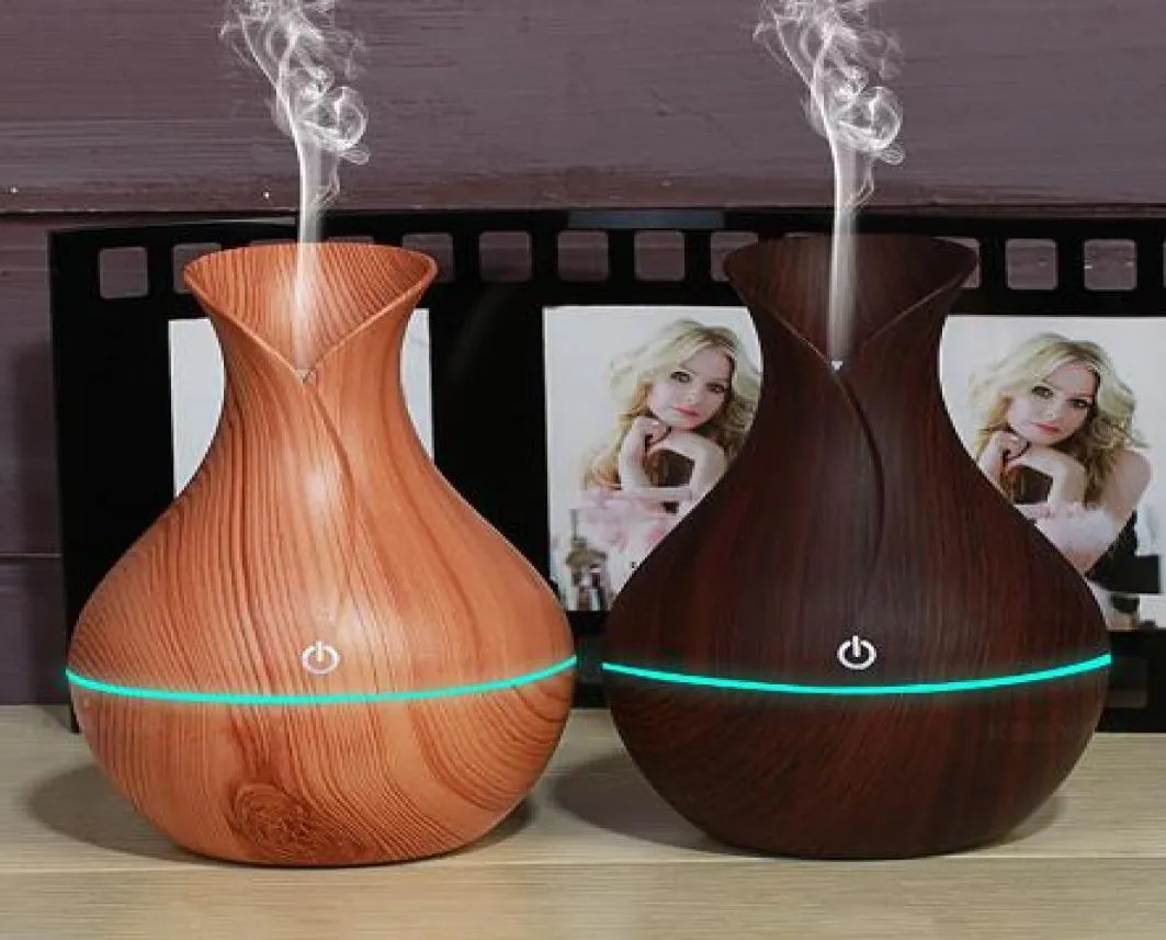 electric humidifier aroma oil diffuser ultra wood air humidifier USB cool mini mist maker LED lights for home office2188078