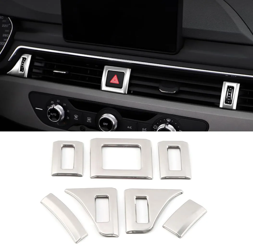 Auto Accessoires Roestvrij Front Air Vent Outlet Trim Sticker Cover Frame Interieur Decoratie voor A4 A5 S4 S5 B9 2017-20203969339