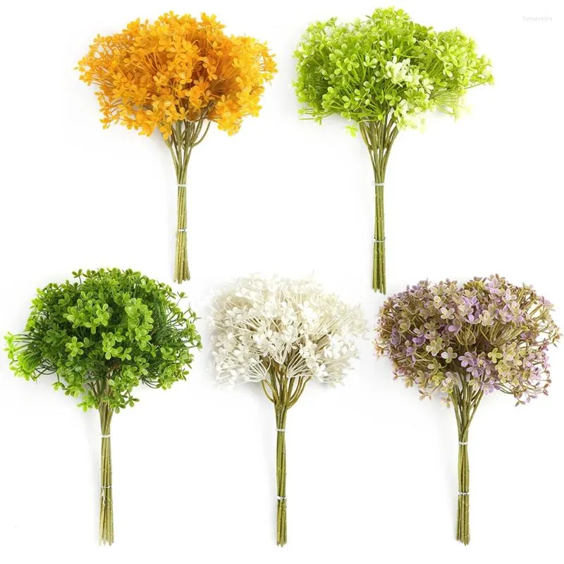 Decorative Flowers 2/10Pcs Artificial Plant Bouquet For Home Decor Fake Garden Wedding Decoration Outdoor Arrangement Vase Accessory