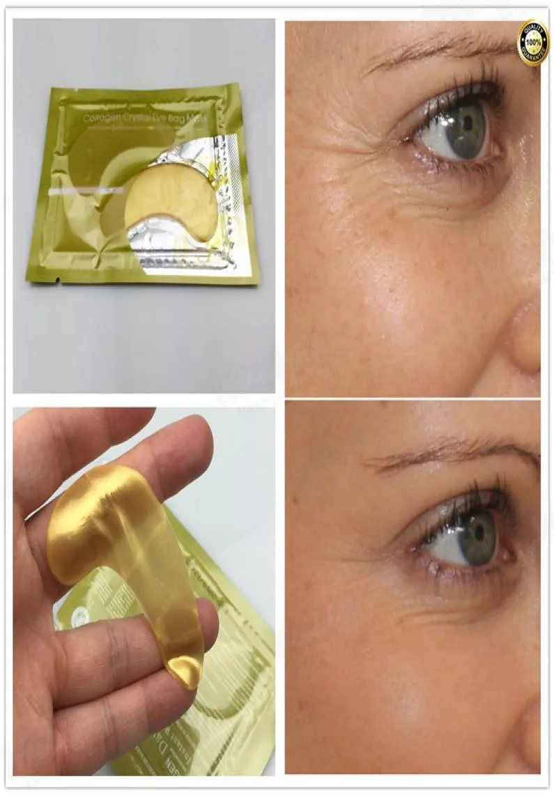 2 pezzi 1 confezione di alta qualità in oro cristallo collagene maschera per gli occhi cerotti per gli occhi sotto Eeye rimozione cerchi scuri Colageno6465324