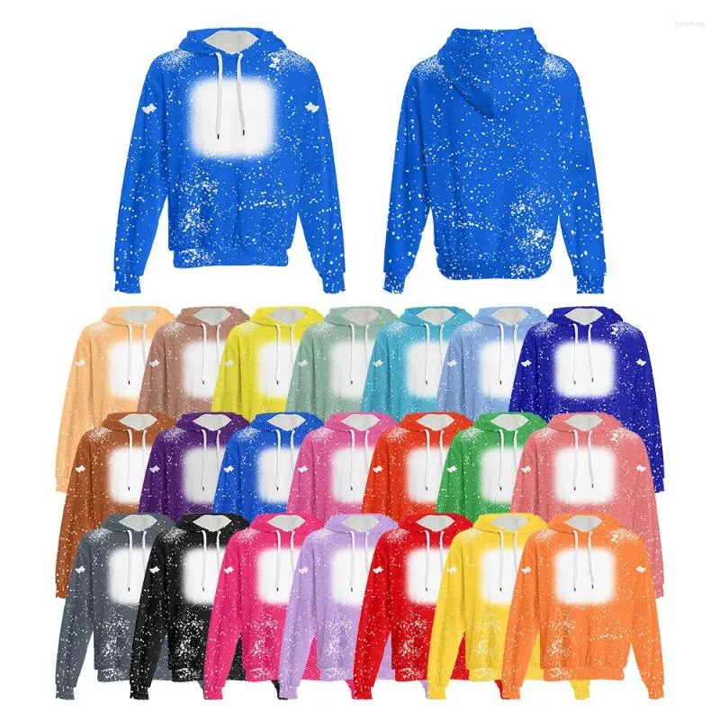 Women's Hoodies Autumn Winter Trend Tie-Dye 21 Solid Color Top Thermal SubliMation Loose Hooded Sports Hoodie