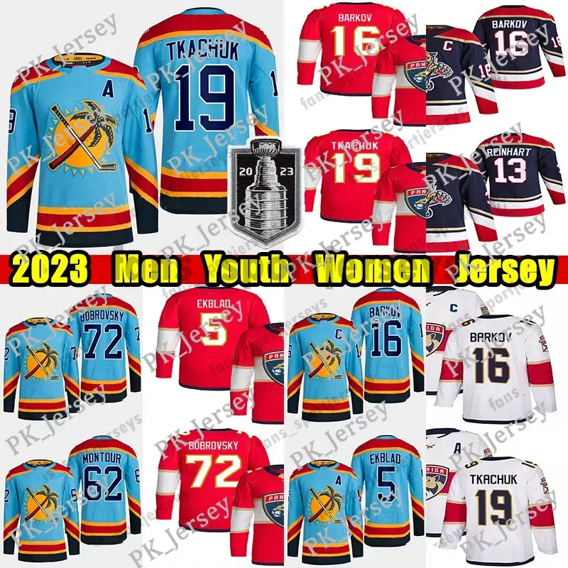 19 Maillot de hockey rétro inversé Matthew Tkachuk 16 Aleksander Barkov Oliver Ekman-Larsson Sergei Bobrovsky Knight Brandon Montour Maillots de la finale de la Coupe Stanley 2023