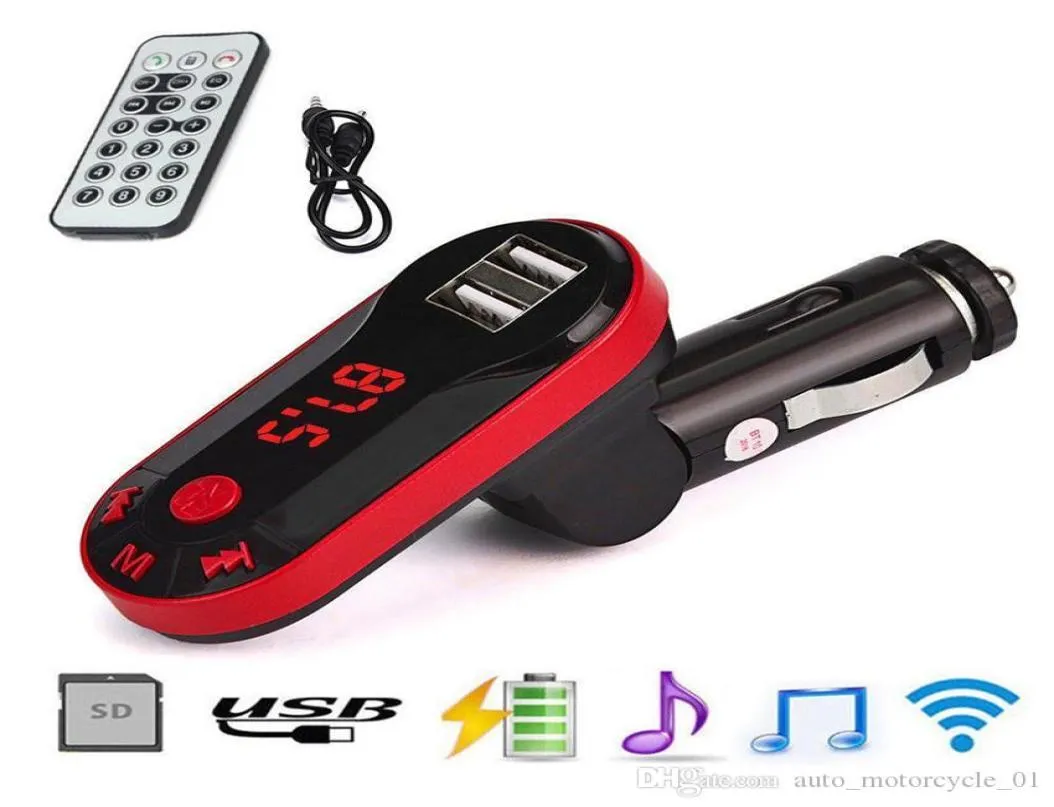 Lettore MP3 Kit per auto Bluetooth Trasmettitore FM wireless Bluetooth Lettore MP3 Kit per auto Caricatore USB TF SD Telecomando GGA93 100 pezzi7760779