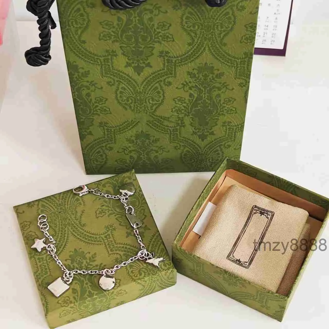 Nouveau design Bracelet à breloques chaîne S925 argent plaqué étoile cadeau papillon Bracelets chaînes supérieures fourniture de bijoux de mode QWO2