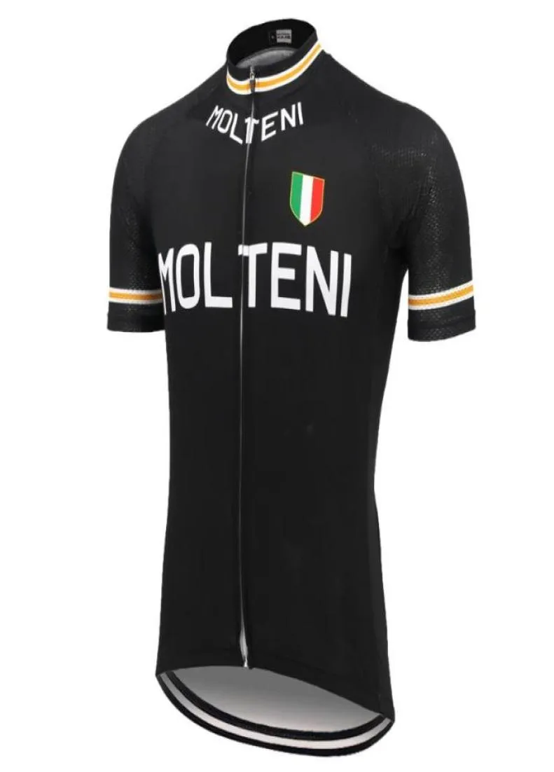 الكلاسيكية Molteni Black Cycling Jersey Ropa Ciclismo Go Pro Team Bike Clothing MTB Jersey Outdoor Sports Bicycle Comply6206640