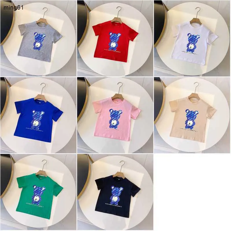 Brand Child T Shirty Logo Flower Bear Print Boys Top Rzeź