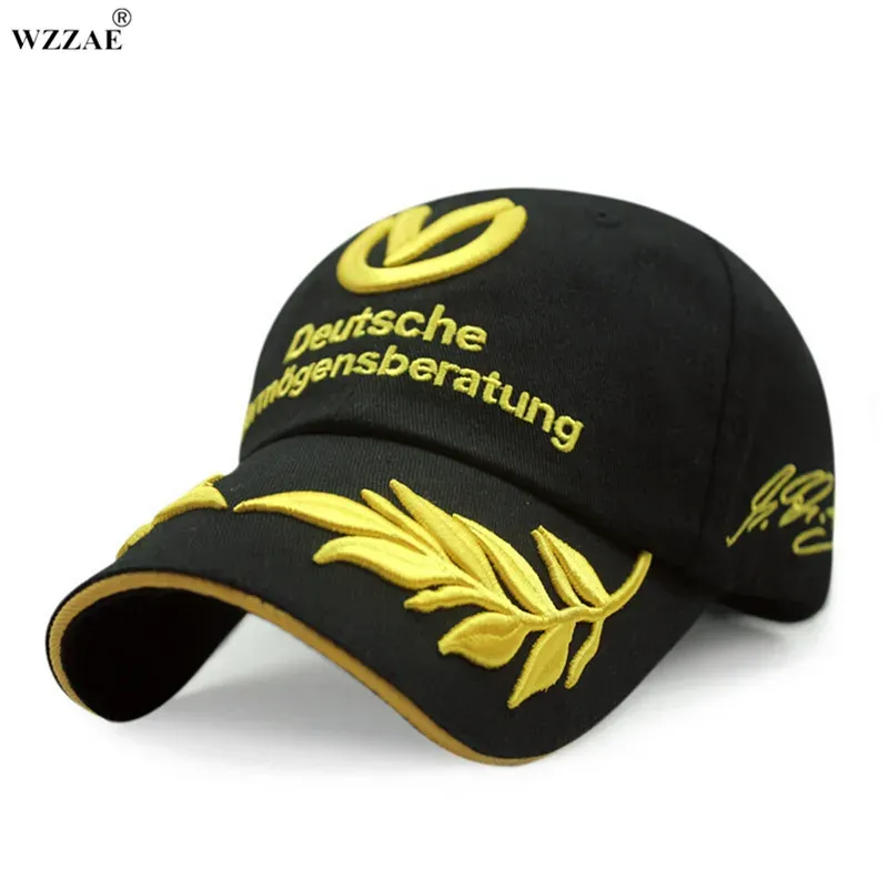 Zestawy WZZAE 2023 Nowe czarne i czerwone czapki Snapback Regulowane dla Schuher Signature F1 Formuły One Fashion Baseball Caps