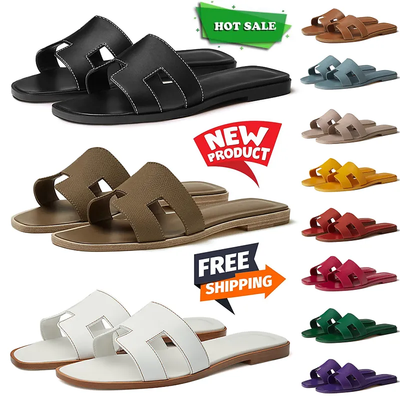 hermes sandals oran birkin chinelos para mulheres sliders sandálias designer claro branco preto marrom azul khaki couro indoor tênis