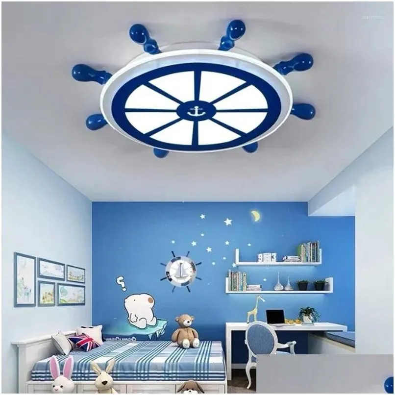 Ceiling Lights Bedroom Lamp Kids Living Room Decor Ship Rudder Shape Chandelier Hallway Corridor Indoor Decoration Lighting Lustre D Dh1Z5