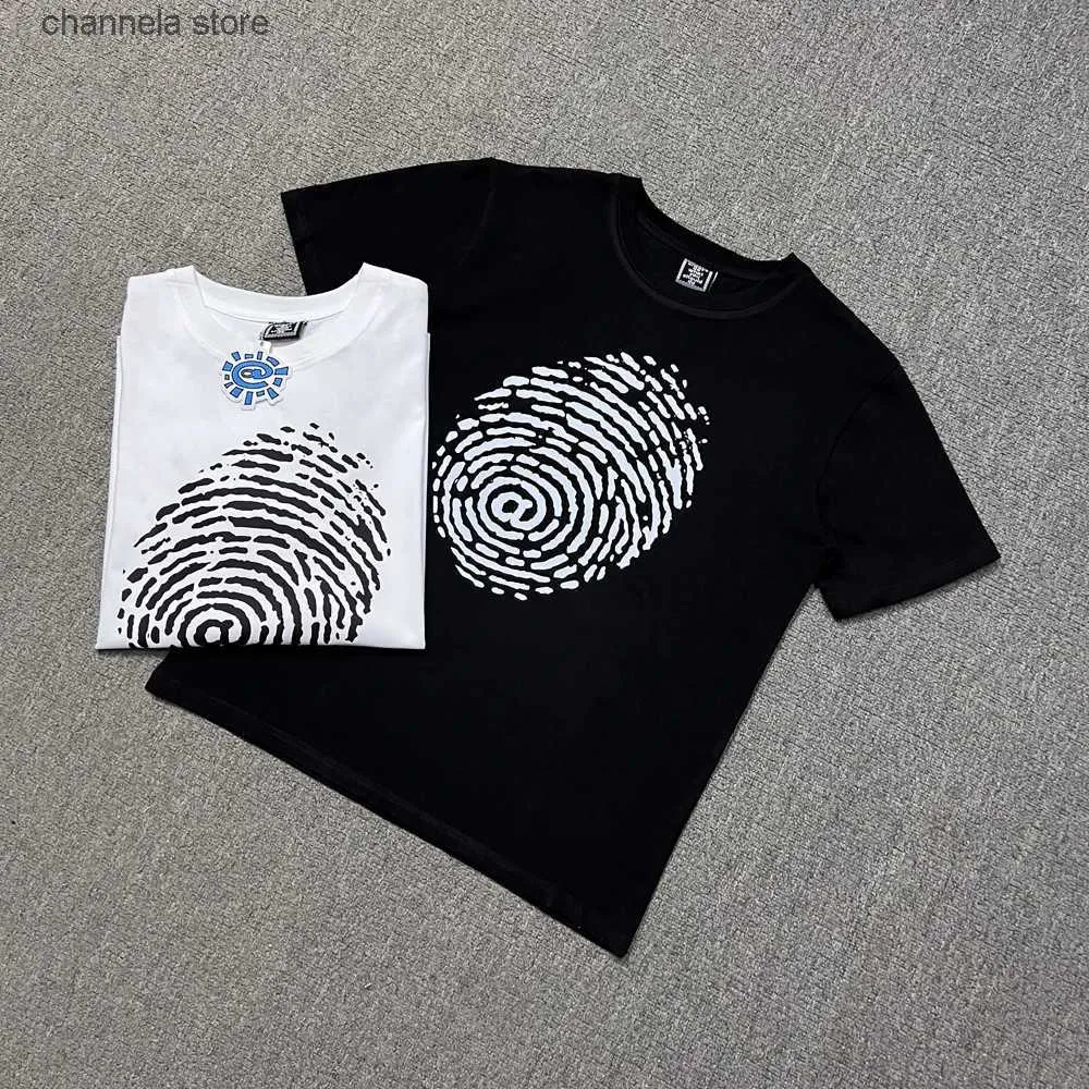 Men's T-Shirts Fingerprint printing always does what you should do mens womens short sleeved T-shirts T240220