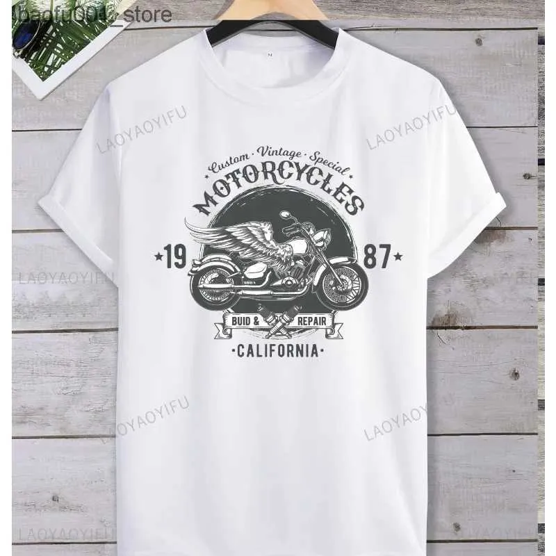 Homens camisetas Único Homens T-shirt Pesado Motocicleta para Mountain Dirt Bike Manga Curta O-pescoço Clássico Nova Chegada Lazer Venda Quente Q240220