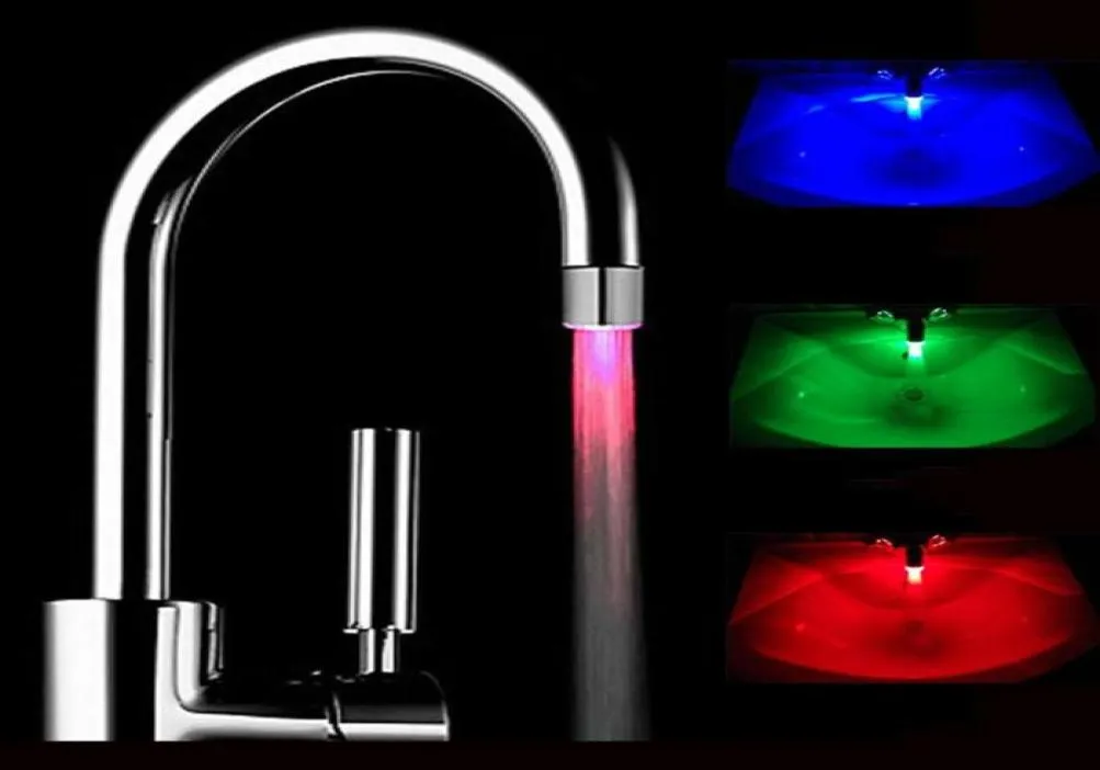 Robinets de cuisine robinet LED contrôle de la température trois couleurs Conversion salle de bain évier adaptateur universel 9578231