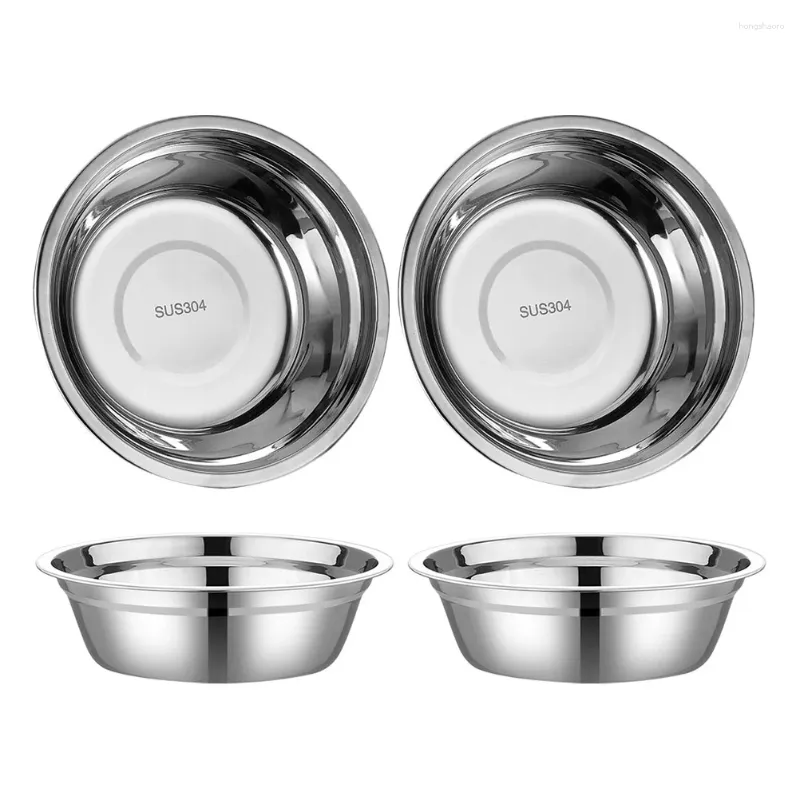 Dinnerware Sets 4pcs Stainless Steel Container Soup Basin Pot Egg Salad Mixing Bowl