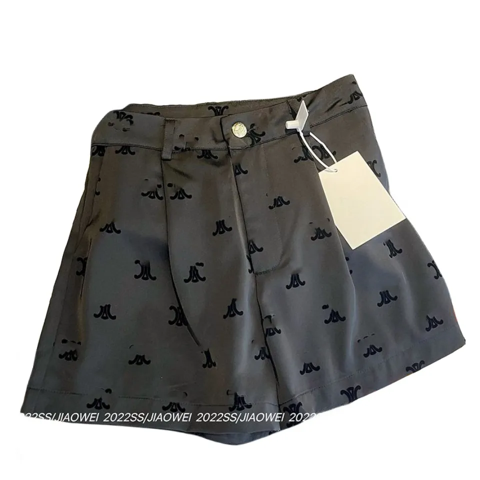 Dames lente zomer shorts logo massaal print hoge taille losse korte broek met wijde pijpen SMLXLXXL3XL4XL