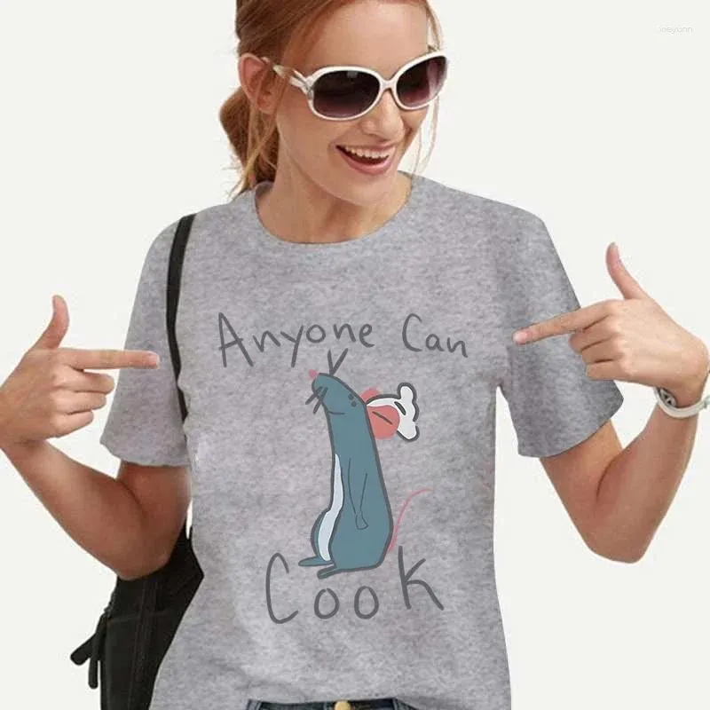 Magliette da donna Chiunque può cucinare T-shirt Steam Punk Abbigliamento estivo Ratatouille Donna Top Casual Kawaii Vintage Magliette Abiti grunge