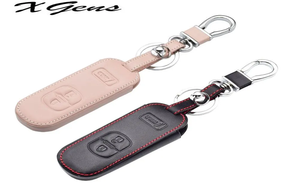 Leather Car Key Case For Mazda 3 6 CX9 CX3 CX5 CX7 Speed Smart Keyless Remote Fob Protector Cover Keychain Bag Auto Accessories3877607