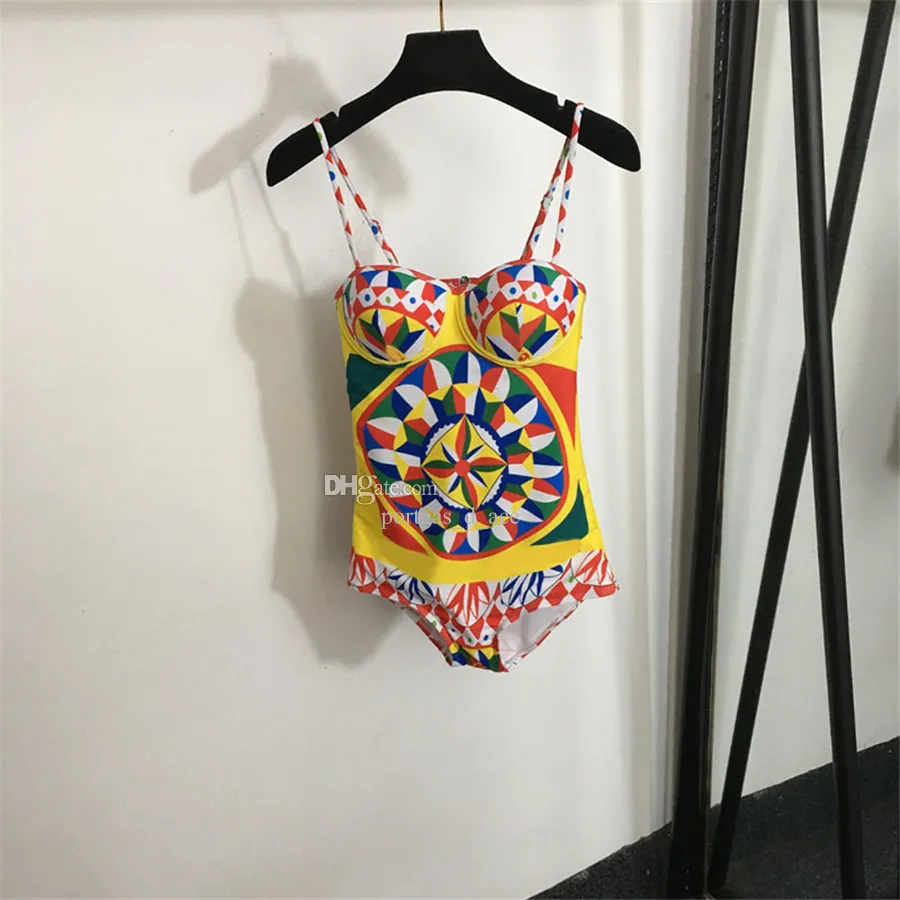 Women Push Up Bra Swimsuit One Piece Bathing Suit Sexy Low Back Swimsuits Luxury Designer Colorful Swimwear Bathing Suits