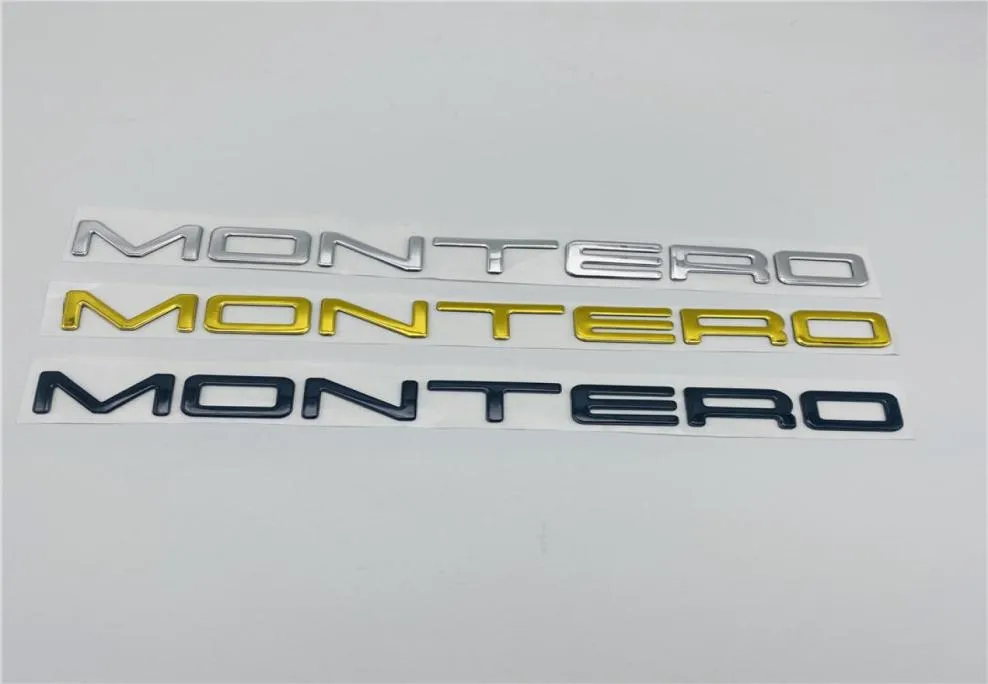 Biltillbehör för Mitsubishi Montero Bakre bagageutrymme Emblem Sidan Dörr Fender Logo Words Namnplatta Decal7851927