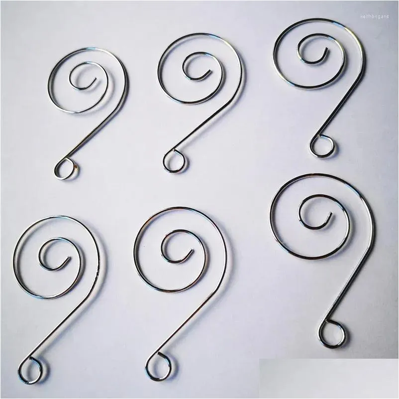 Chandelier Crystal 12Pcs/Lot Sier Spiral Hooks For Suncather Metal Parts Diy Glass Pendant Accessories Connecting And Hanging Drop De Dhsic