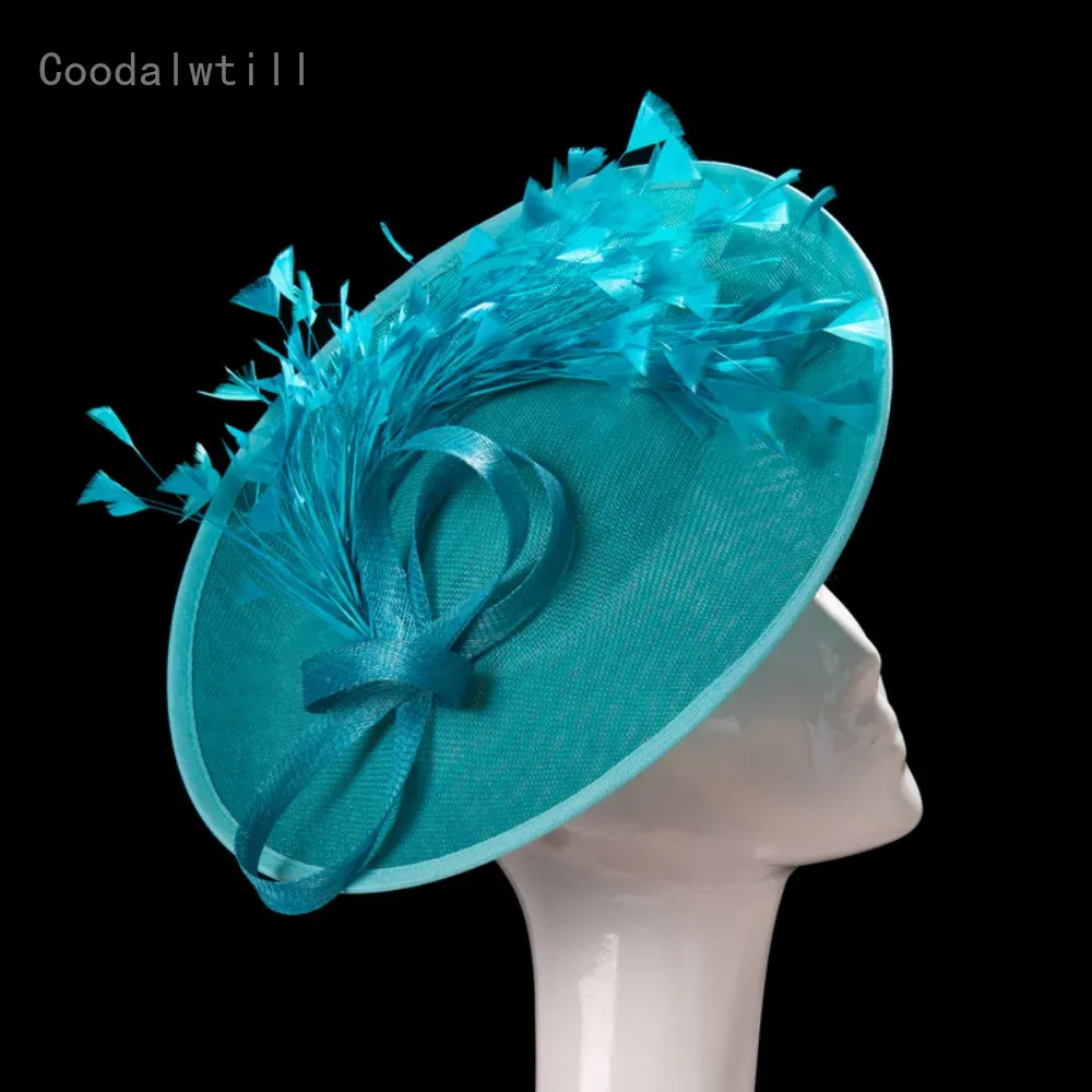 Chapeaux plume fascinateur chapeau pour femmes mariage casque église fête chapeaux dames Kenducky course fascinateurs pince à cheveux bandeau