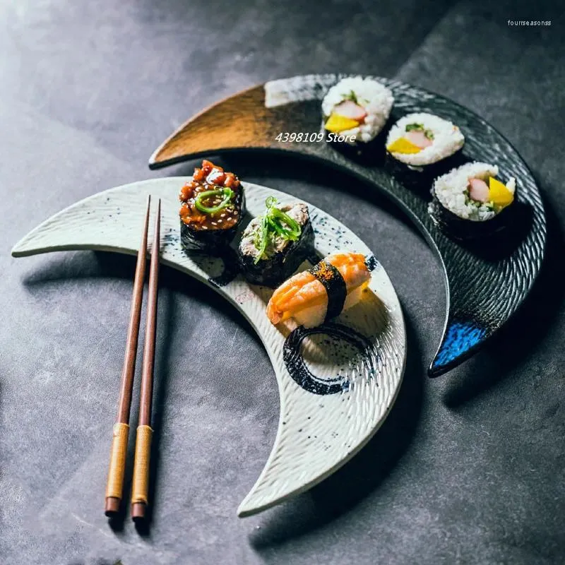 Тарелки Японская тарелка для суши Керамика Необычные формы / Креатив Ретро Лунная закуска Кухонная посуда Декоративная