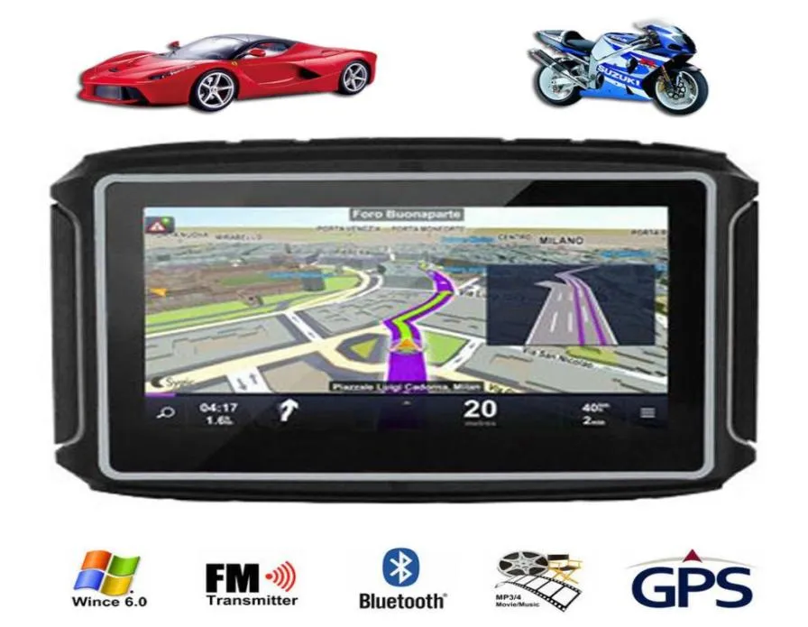 Sistema di navigazione GPS per moto da 43 pollici IPX7 Motore impermeabile Navi integrato in 8 GB Mappe SDRAM 256 MB Supporto Bluetooth Auricolare A2DP5671084