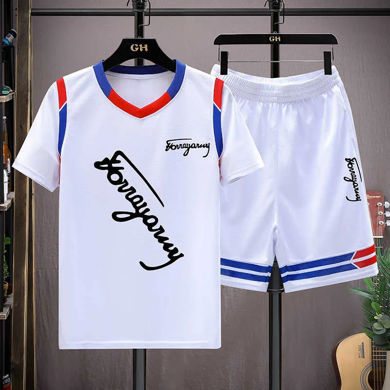 Youth Summer Quick Drying Sports Suit for Male Middle and High School Students Short Sleeved T-shirt Big Children Basketball Clothes