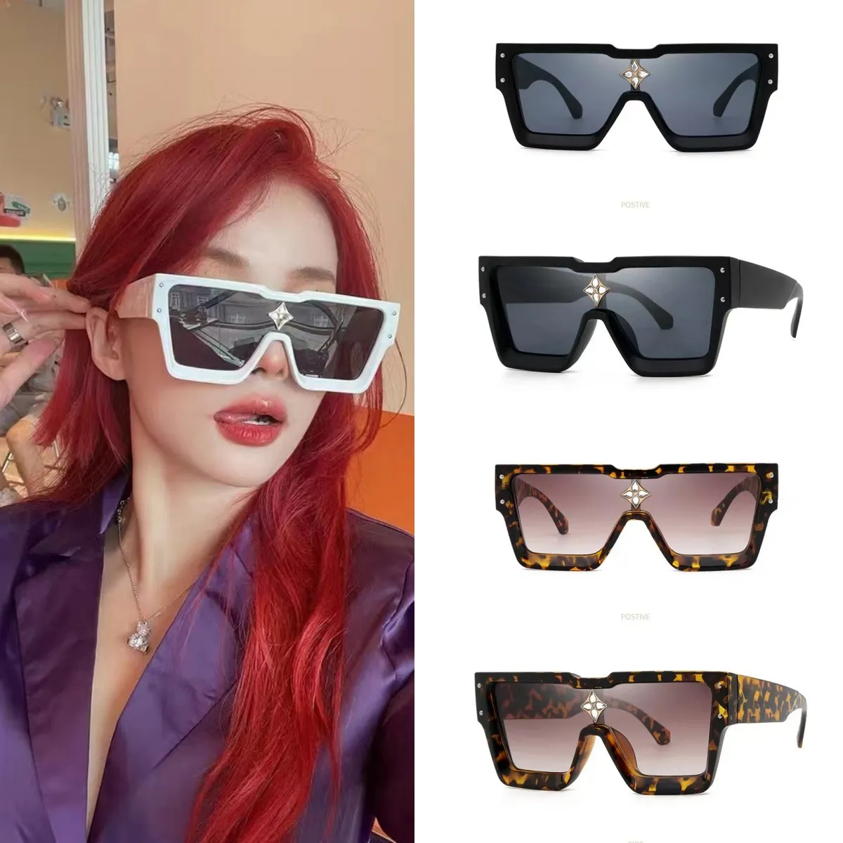 Luxo vintage 1.1 óculos de sol de designer para homens mulheres mulheres ondas de calor Óculos de sol espessos Material Moda Eyewear Frames UV400 Marcas famosas