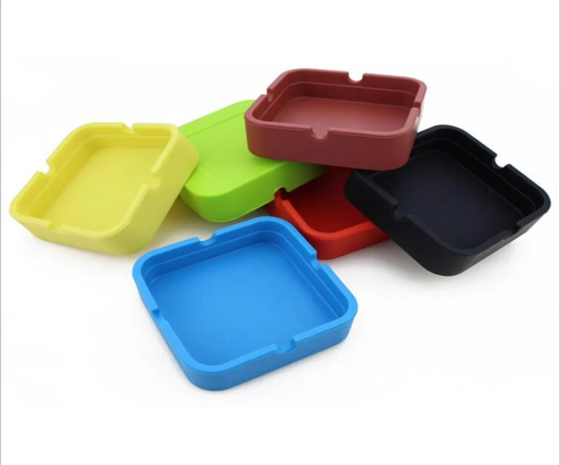 Cendrier en Silicone Mini Portable incassable cendrier carré écologique 9 couleurs maison café Bar el hommes cendrier artisanat cadeau 5699663