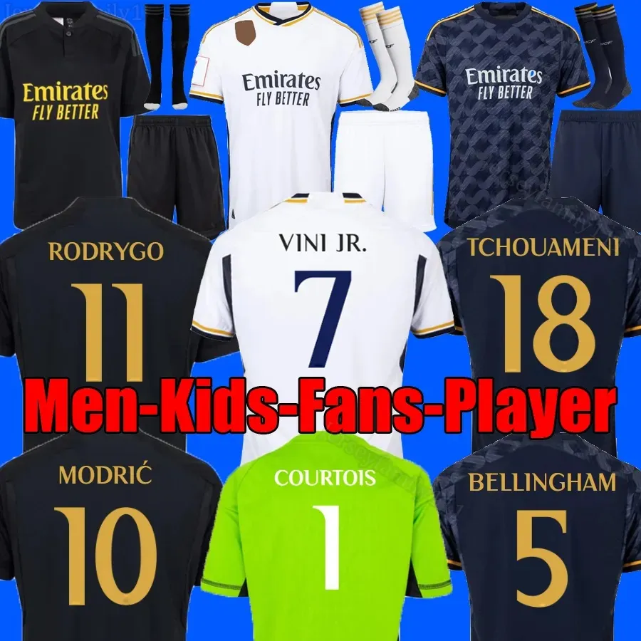 3xl 4xl 23 24 Version de joueur de fans Arda Guler Soccer Jerseys Vini Jr Kits Rodrygo Camisetas de Futbol Real Bellingham 2023 2024 Kids Football Shirt Top