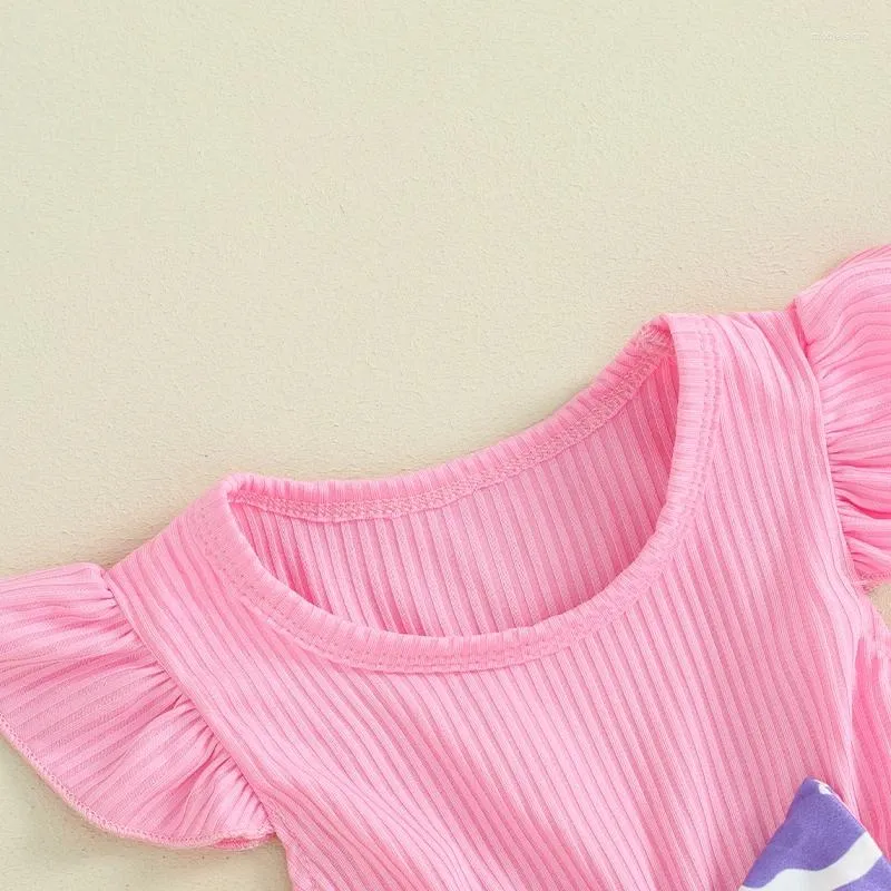 衣類セット女の女の子の夏の服ラッフルスリーブシャツソリッドヘムトップロングパンツセット幼児カモフラージュ衣装0-3T