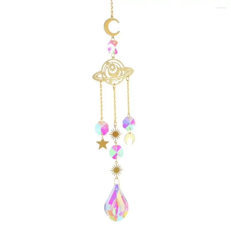 Dekoratif Figürinler Dreamysun Catcher Narin Planetary Star Moon Damlacık Şekli Yansıtıcı Işık Gökkuşağı Maker Ev Dekor