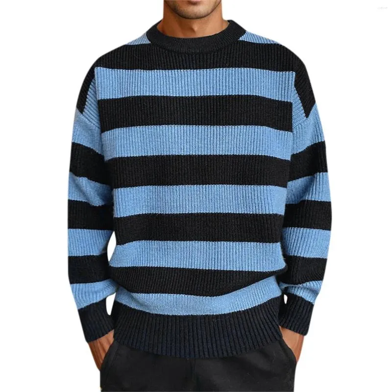 Men's Sweaters Oversized Knit Sweater Male Striped Solid Vintage Pullover Unisex Crewneck Knitted Tops Streetwear Aesthetic Jumpers Men