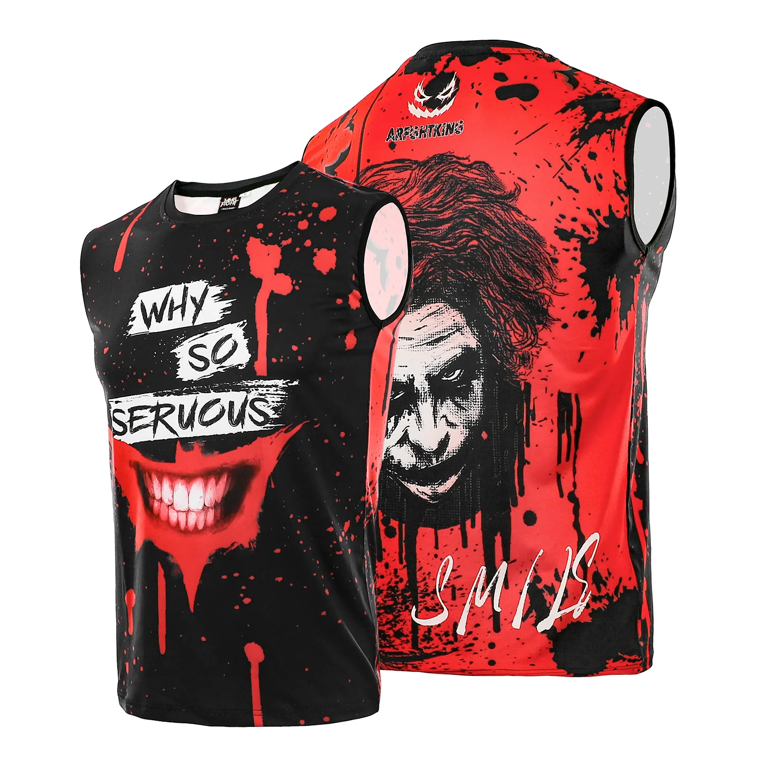 MMA Joker Fun Fighting Sport Sleveless Kompleksowy trening walki na plażę siłownia jujutsu mięśnia biegowa Muay thai T-shirt