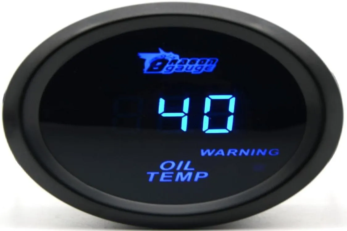 DRAGON GAUGE 2 pouces 52MM jauge de température d'huile couleur noire numérique bleu Led 40150 C9431921