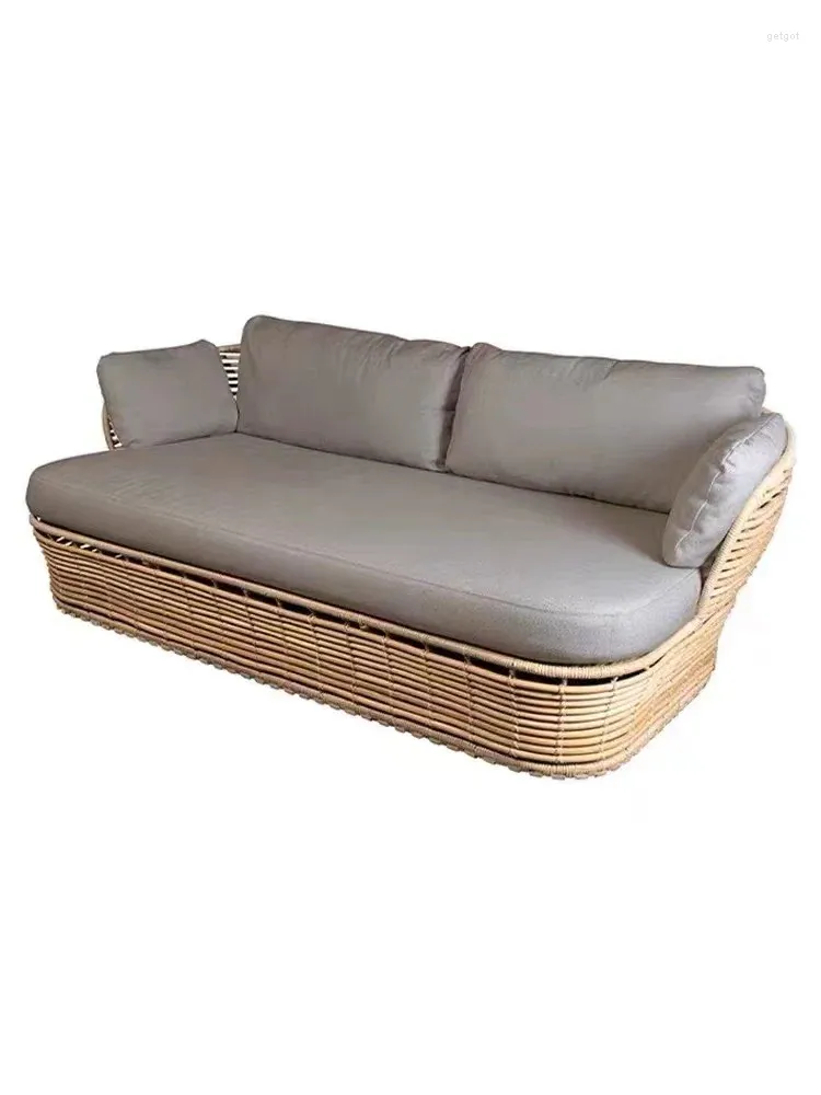 Camp Furniture Outdoor Rattan Sofa El Homestay Terrasse Villa Gartenstuhl Südostasiatischer einfacher wasserdichter Sonnenschutz