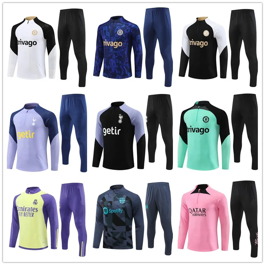 Voetbal Trainingspakken Top Qualitt voetbalteam trainingspakken 23 24 heren kinderen Jerseys met lange mouwen jas joggingsets