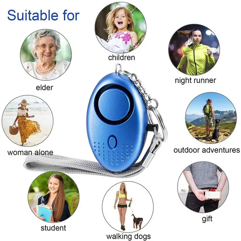 130db Egg Shape Self Defense Alarm Girl Women Security Protect Alert Personal Safety Scream Loud Keychain Alarms