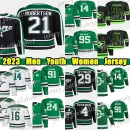 #21 Jason Robertson hockey jersey #29 Jake Oettinger Jamie Benn Tyler Seguin Miro Heiskanen Joe Pavelski Roope Hintz Matt Duchene Custom Men