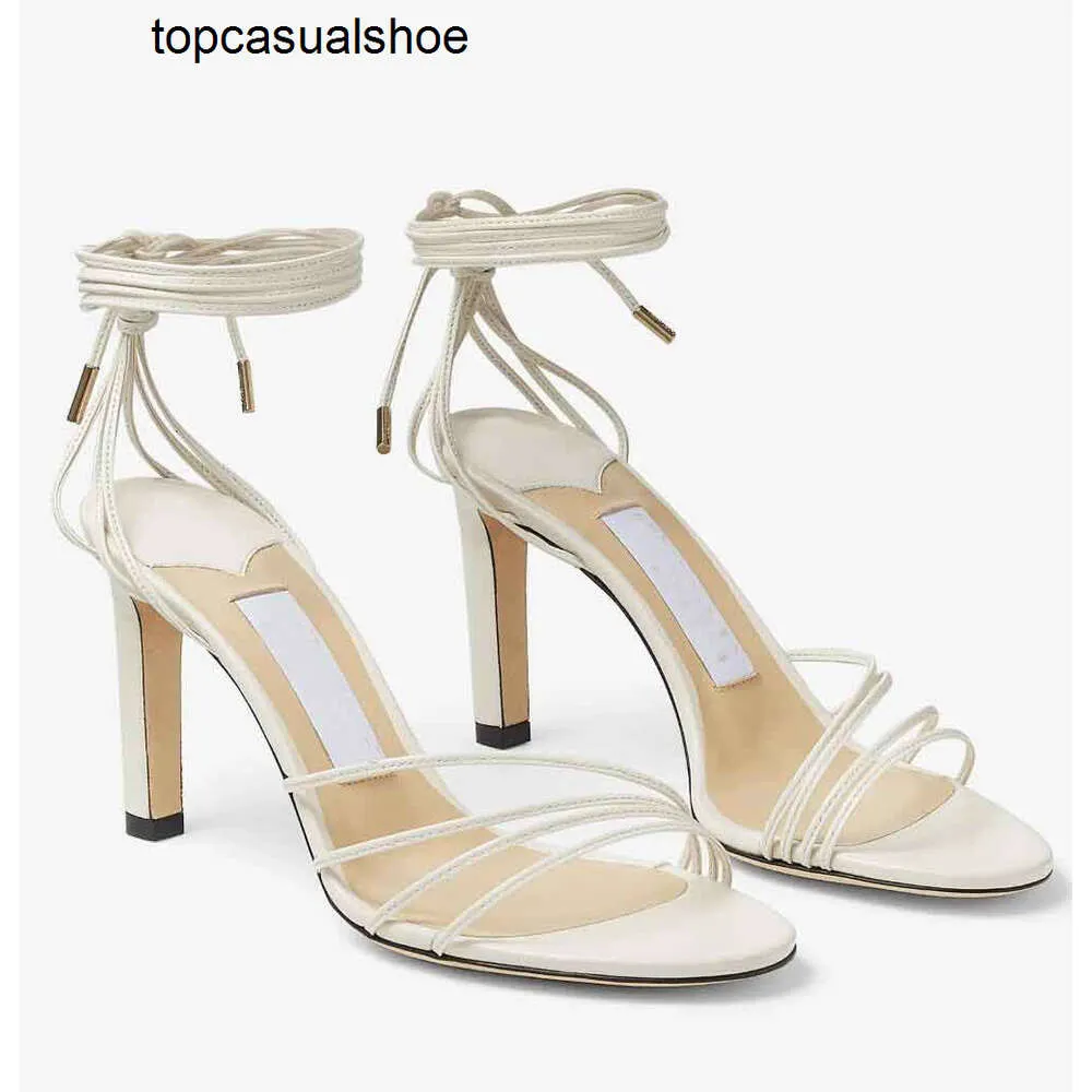 JC Jimmynessità Choo Antia Summer Brands Nappa Designer Sandali in pelle Shoe Donne Regolabile caviglia Cravatta High Teli Abito da sposa da sposa Gladiator Sanda Sanda