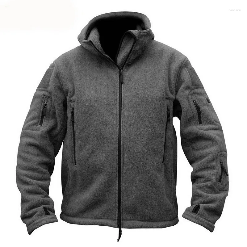 Hunting Jackets Spring Men Thermal Tactical Jacket Male Outdoor TAD Sport Soft Shell Coat Solid Long Sleeve Camping Fleece Black Zipper