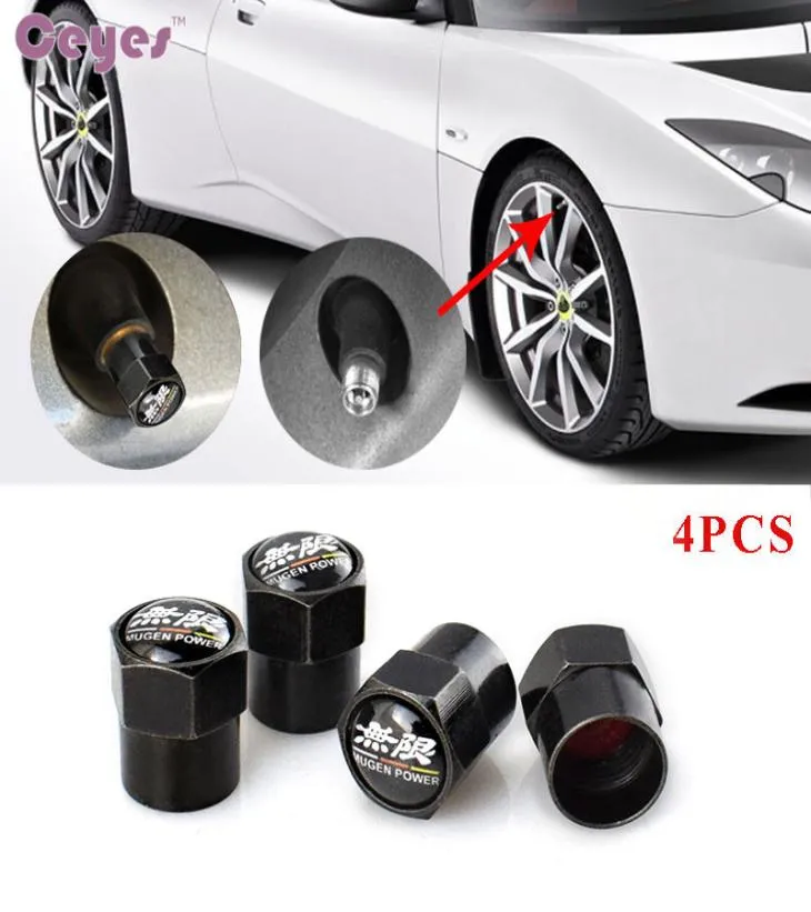 Auto stickers autoband kleppen voor Honda Civic Mugen Power Badge wiel band stem air caps auto styling 4pcslot1718032