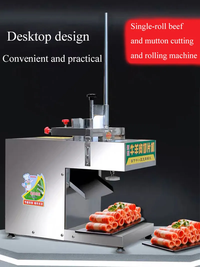 Electric Frozen Meat Slice Cutter Stainless Steel Lamb Mutton Roll ...